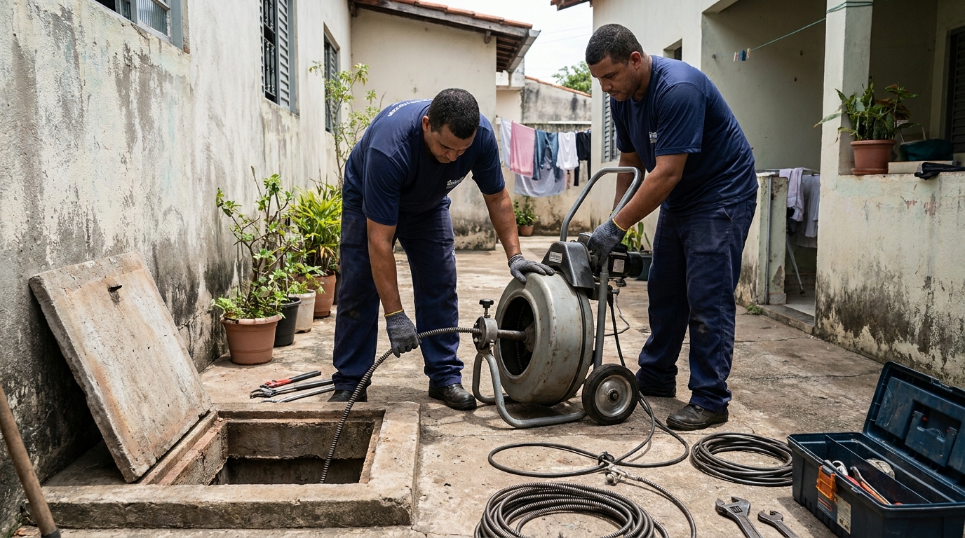 Desentupimento de Coluna Sanitária em Porto Seguro‑BA